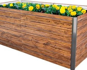 Záhon Strend Pro Garden, 200x100x77cm, 3D dizajn drevo, kov, vyvýšený