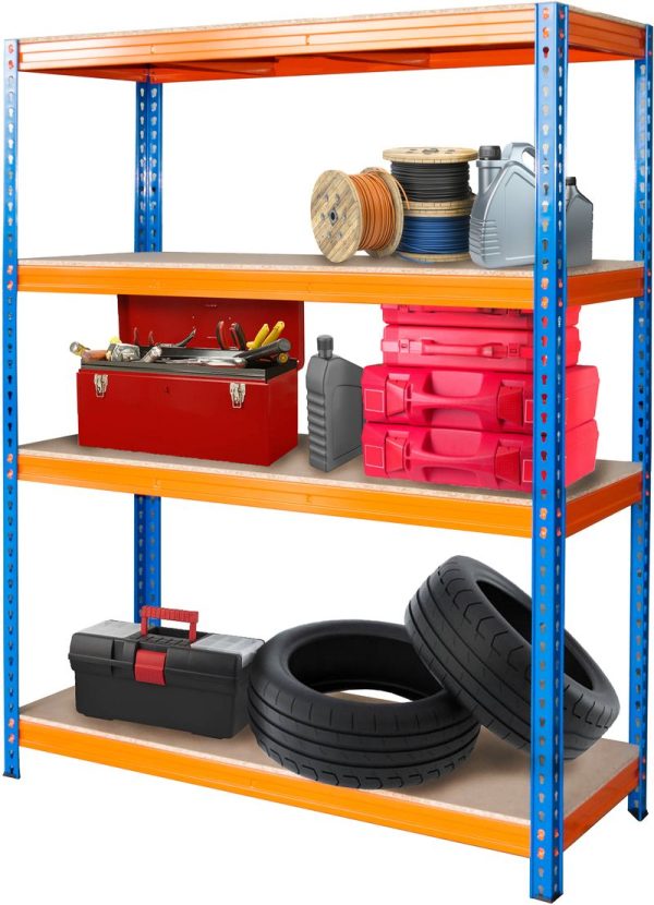 Regál Racks RAT60 HD, kovový, 4 police, 1800x1800x600 mm, max. 600 kg/polica – Obrázok 2