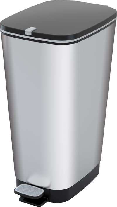 Kôš KIS Chic Bin Steel Effect, L, 50 lit., 44,5x29x60,5 cm, na odpad, s pedálom