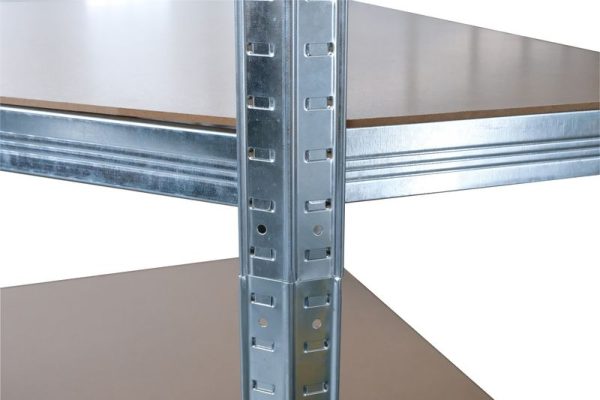 Regál Racks RAT80, do kúta, rohový, kovový, MDF, 5 políc, 180x90x40 cm, max. 150 kg/polica – Obrázok 2