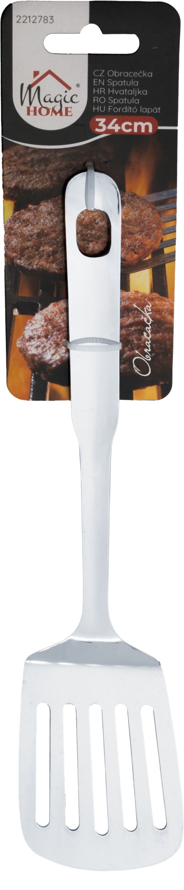 Obracačka MagicHome, kuchynská, nerez, s otvormi, 34 cm – Obrázok 4
