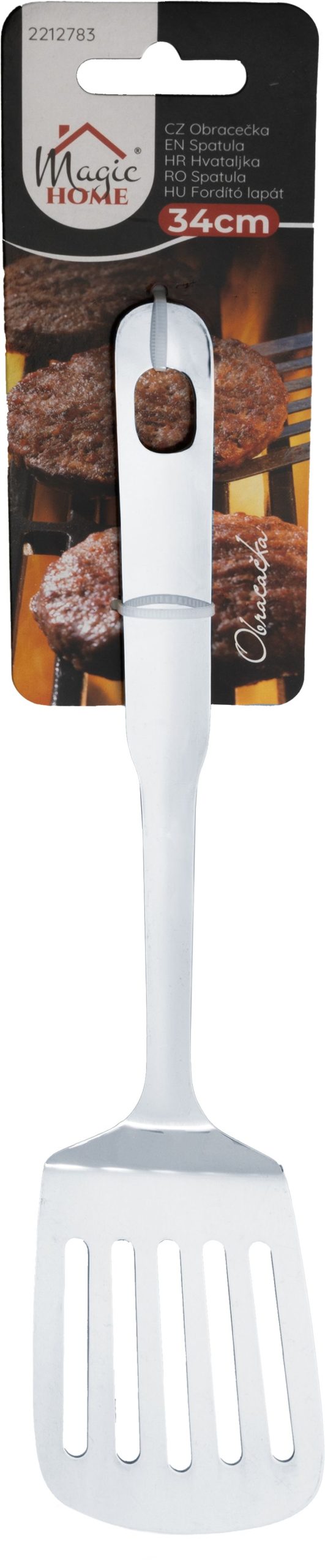 Obracačka MagicHome, kuchynská, nerez, s otvormi, 34 cm – Obrázok 4