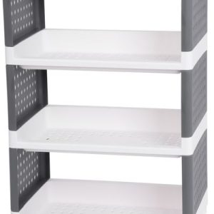 Regál MagicHome Rolly, plastový, 4 police, 49x29x75,5 cm, na kolieskach