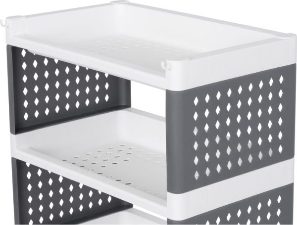 Regál MagicHome Rolly, plastový, 4 police, 49x29x75,5 cm, na kolieskach – Obrázok 11