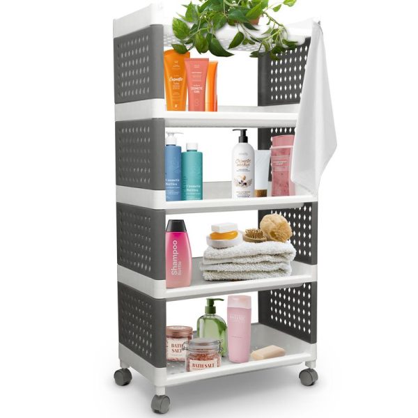 Regál MagicHome Rolly, plastový, 5 políc, 49x29x97 cm, na kolieskach – Obrázok 9