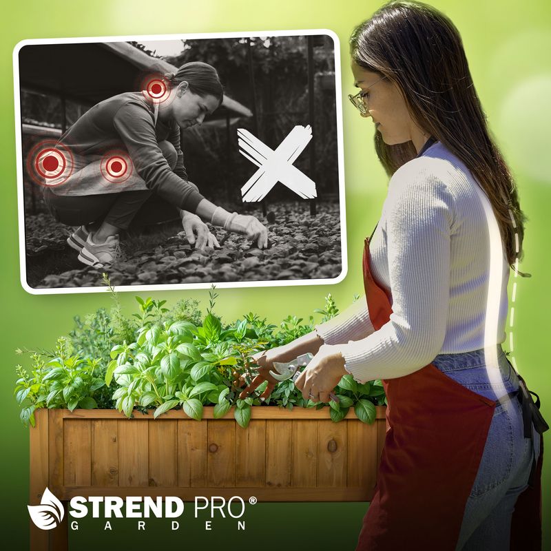 Záhon Strend Pro Garden, 89x33x76 cm, so spodnou policou, drevo, vyvýšený, s nohami – Obrázok 3