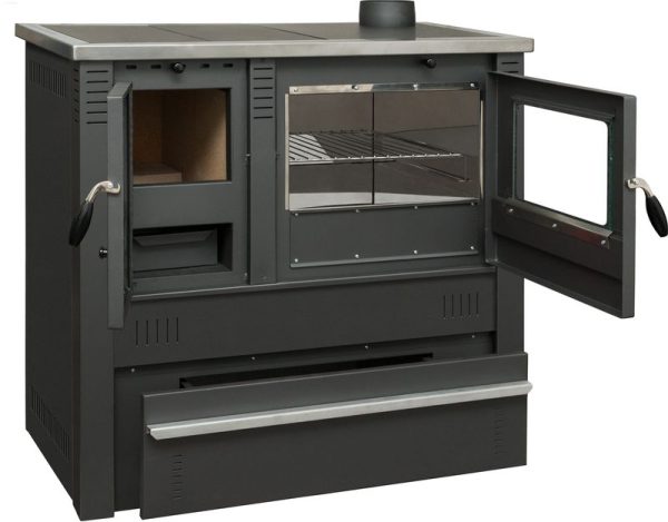 Sporák Pro PANONIA Steel, čierny, pravý vývod – Obrázok 2