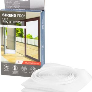 Sieť FlyScreen 220x65 cm, proti hmyzu a komárom, na balkónové dvere, biela, bal. 2 ks