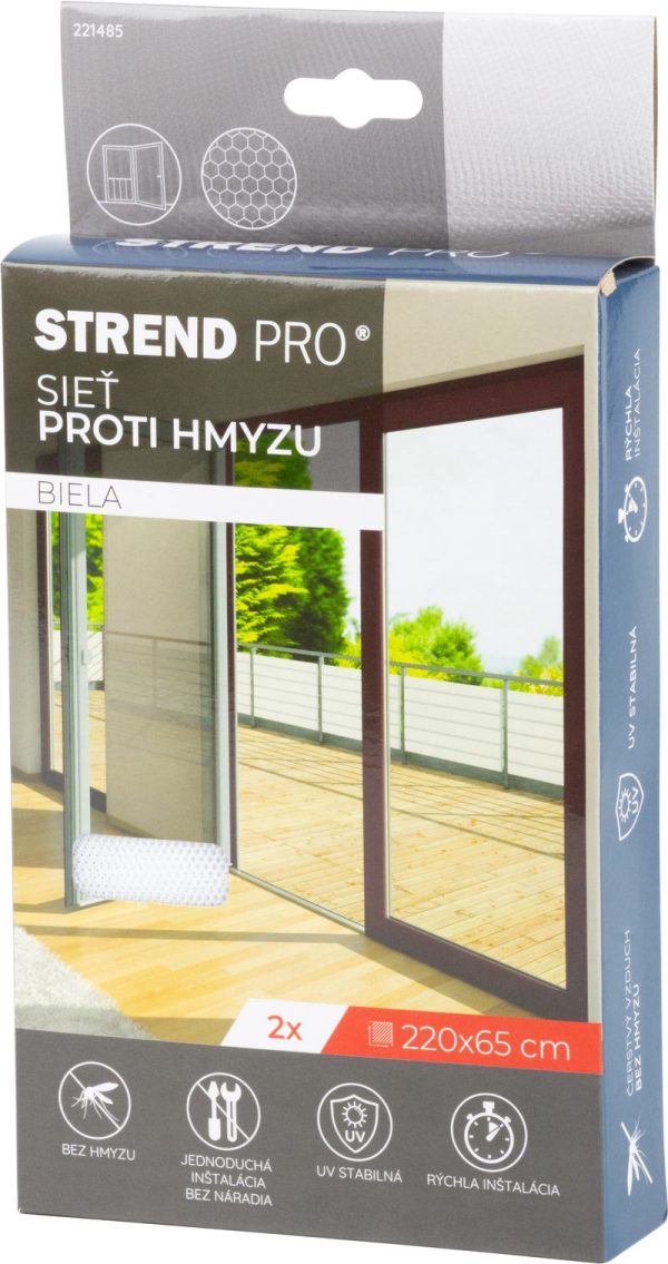 Sieť FlyScreen 220x65 cm, proti hmyzu a komárom, na balkónové dvere, biela, bal. 2 ks – Obrázok 2