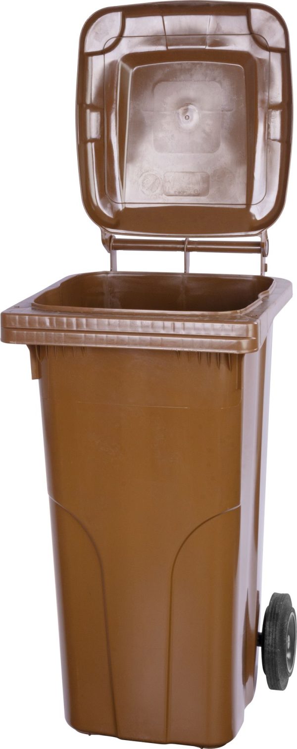 Nádoba Europlast 240 lit., plast, hnedá, popolnica na odpad – Obrázok 3