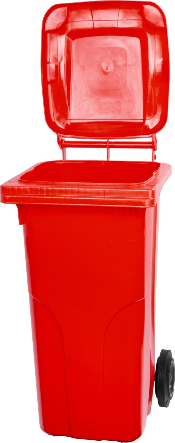 Nádoba Europlast 240 lit., plast, červená, popolnica na odpad – Obrázok 3