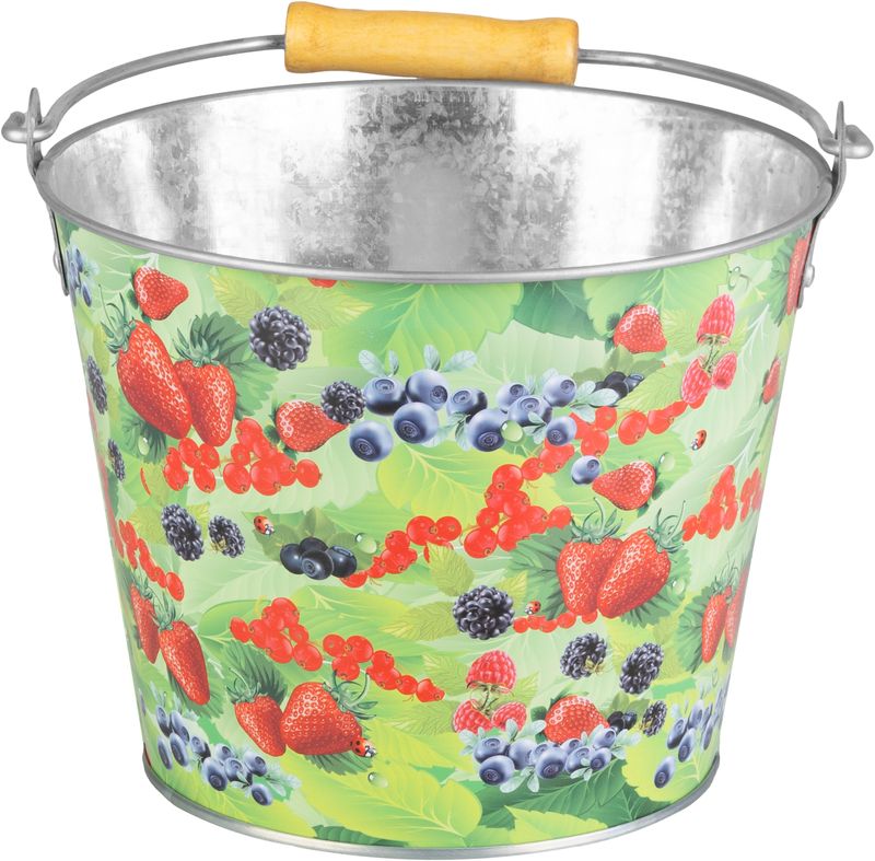 Vedro Strend Pro, 5 lit., kovové, potlač kvety/ovocie, rôzne druhy – Obrázok 5