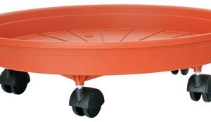Podložka pod kvetináč ICS MARGHERITA 35 cm, okrúhla, vozík s kolieskami, terakota