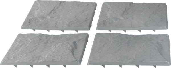 Sada chodníkových dosiek s efektom kameňa, PP, 30x30 cm, plast, farba sivá, bal. 4ks – Obrázok 2