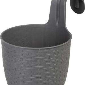 Závesný kvetináč Strend Pro, PP, 26x18x24,5 cm, farba sivá