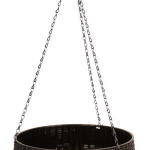 Kvetináč Strend Pro Modern, visiaci, závesný, hnedý, 26x16cm, s retiazkou a vešiakom