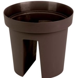 Kvetináč Strend Pro Modern Railing, na zábradlie, 25,5x28cm, hnedá