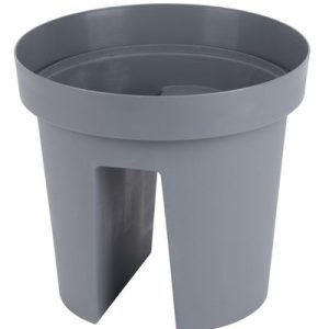Kvetináč Strend Pro Modern Railing, na zábradlie, 25,5x28cm, sivá