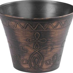 Kvetináč Strend Pro Flower, 24,5x19,3 cm, zlatý, metalický efekt