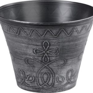 Kvetináč Strend Pro Flower, 24,5x19,3 cm, strieborný, metalický efekt