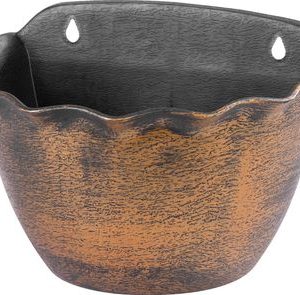 Kvetináč Strend Pro Wave, 26x18 cm, zlatý, metalický efekt, závesný