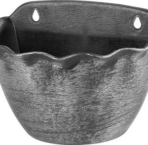 Kvetináč Strend Pro Wave, 26x18 cm, strieborný, metalický efekt, závesný