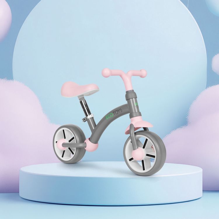 Detské odrážadlo, EVA kolesá, nastaviteľné sedlo, sivé ECOTOYS – Obrázok 8