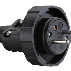Vidlica do zásuvky Strend Pro, na predlžovací kábel, 230V, IP65, 16A, guma, čierna