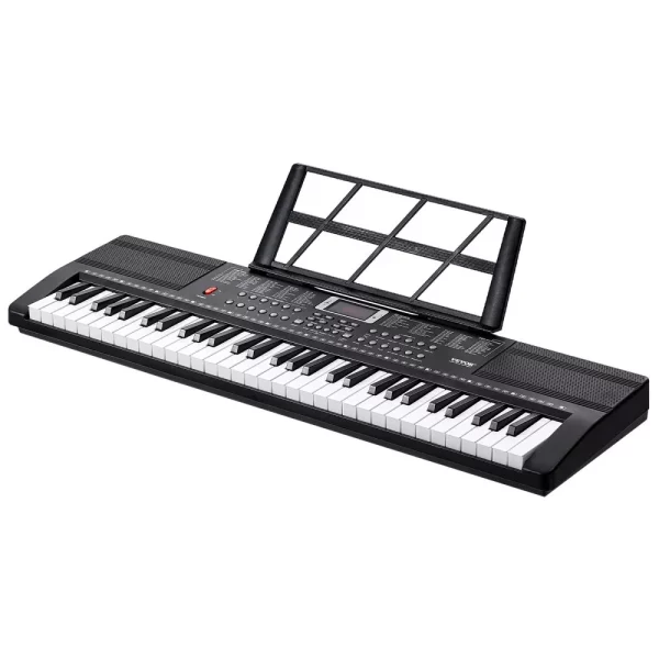 Digitálne piano  s 61 klávesmi, 200 tónov, 200 rytmov, prenosná sada elektrických klávesov s 60 demo skladbami, vstavané duálne reproduktory, slúchadlá, mikrofón, nálepky na klavír pre začiatočníkov. – Obrázok 3