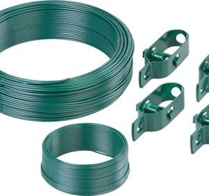 Sada drôtov Strend Pro, na pletivo Pwire.mc PVC, napínací L-100 m a viazací L-25 m drôt, 4x napínač drôtu
