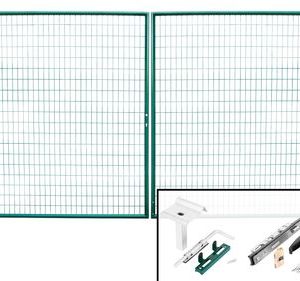 Brána Strend Pro METALTEC DUO, 3580/1950/100x50 mm, zelená, dvojkrídlová, záhradná, ZN+PVC, RAL6005