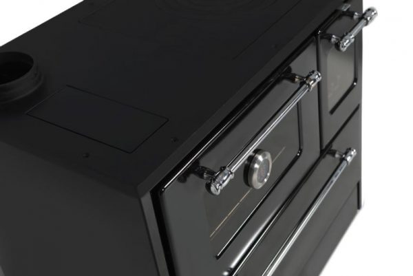 Sporák 701-G OMEGA Kuzine, so sklom, čierny, ľavý vývod – Obrázok 5