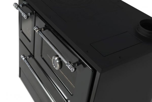 Sporák 701-G OMEGA Kuzine, so sklom, čierny, pravý vývod – Obrázok 5