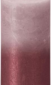 Sviečka Bolsius Rustic, valcová, Vianoce, Sunset Ash Rose+ Red, 130/68 mm