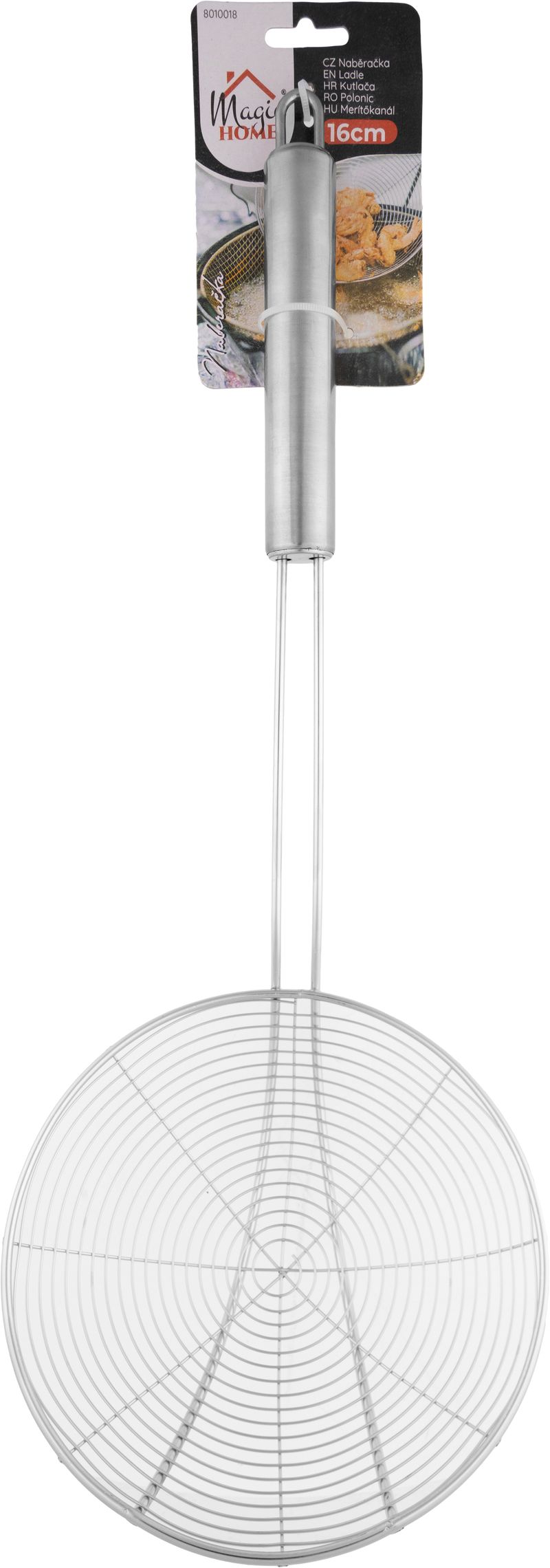 Naberačka MagicHome, odpeňovačka, kuchynská, zberač peny, špirálová, 16 cm, nerez – Obrázok 2
