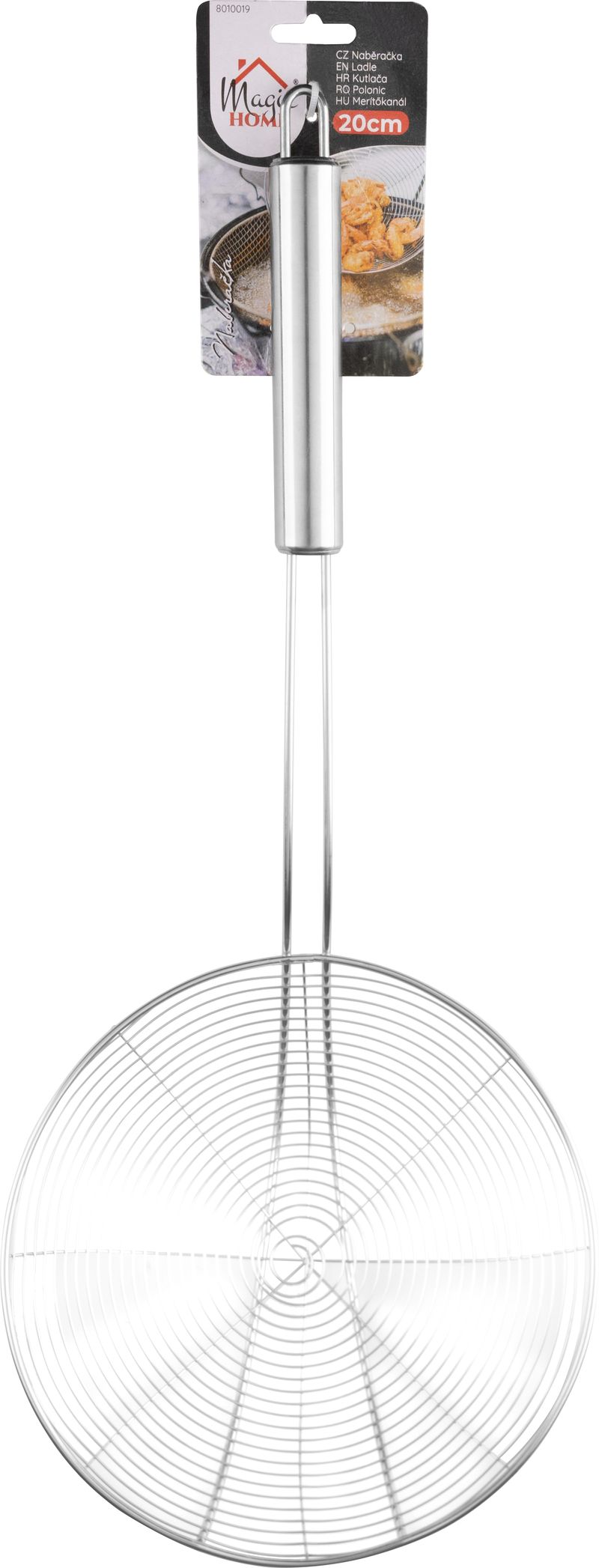 Naberačka MagicHome, odpeňovačka, kuchynská, zberač peny, špirálová, 20 cm, nerez – Obrázok 2