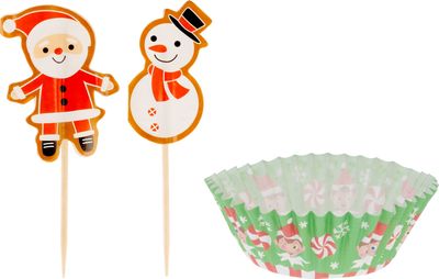Sada papierov a špáradiel MagicHome Vianoce, na muffiny na pečenie, sada 48 ks – Obrázok 4