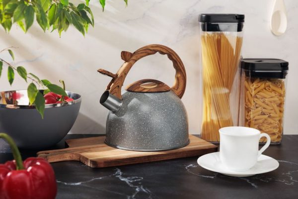 Čajník MagicHome, pískací, šedý, 2500 ml – Obrázok 5