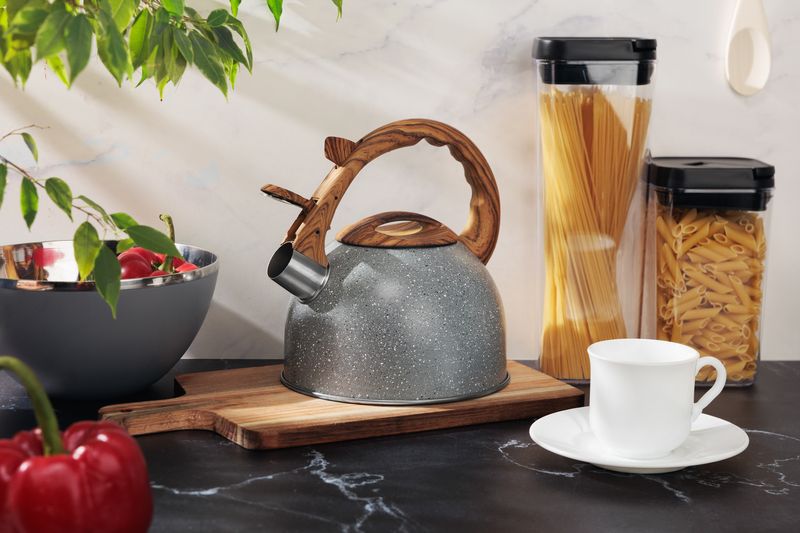 Čajník MagicHome, pískací, šedý, 2500 ml – Obrázok 5