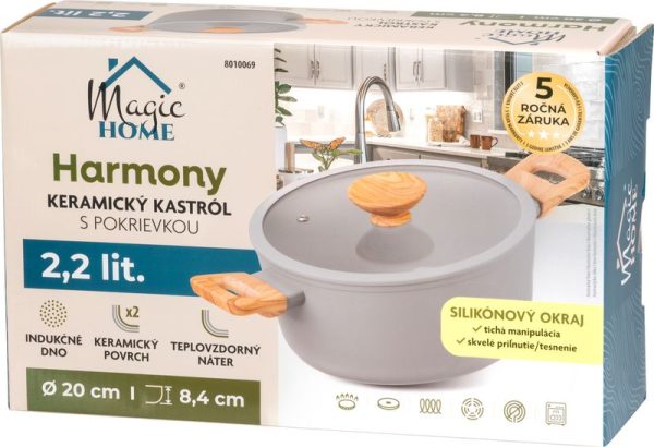 Kastról MagicHome Harmony, so sklenenou pokrievkou, 20 cm – Obrázok 2