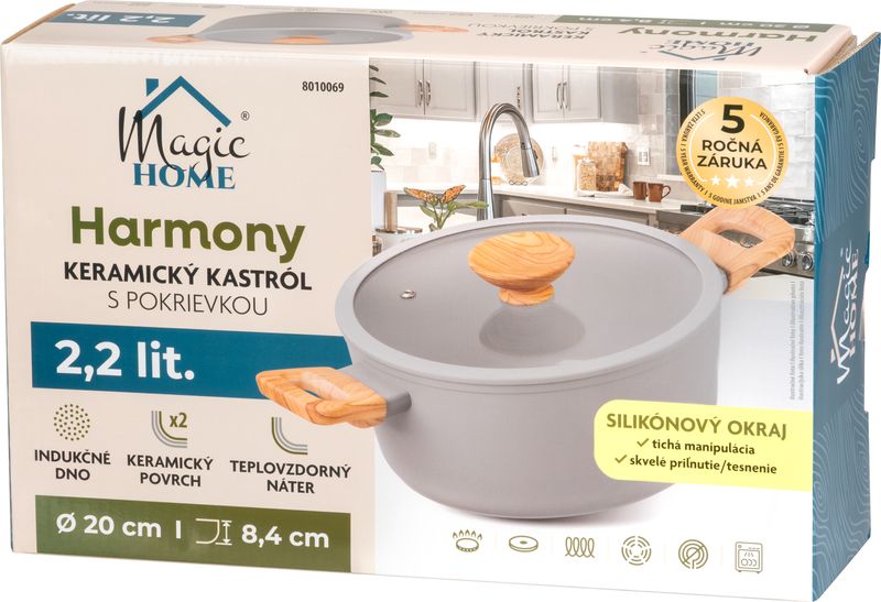 Kastról MagicHome Harmony, so sklenenou pokrievkou, 20 cm – Obrázok 2