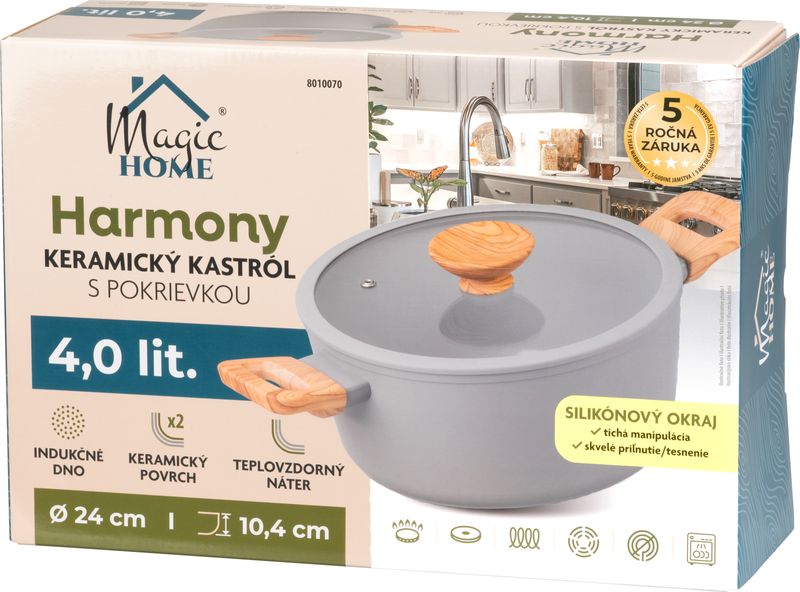 Kastról MagicHome Harmony, so sklenenou pokrievkou, 24 cm – Obrázok 2