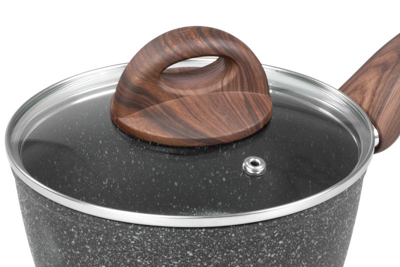 Rajnica MagicHome Black Marble Line, so sklenenou pokrievkou, 16 cm – Obrázok 3
