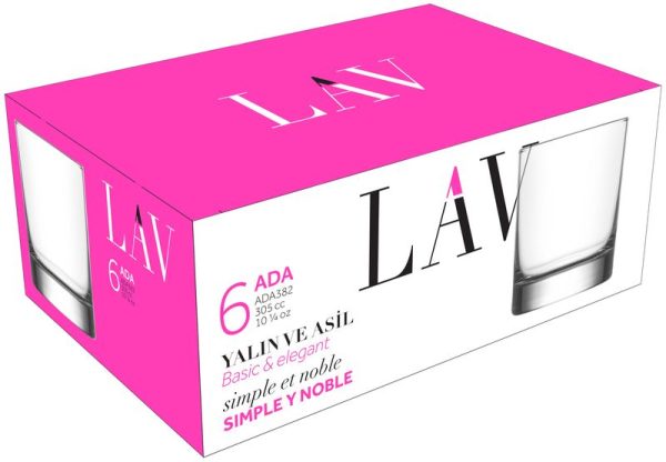Pohár Ada, LAV, sklenený, na whisky, 320 ml, 79x93 mm, bal. 6 ks – Obrázok 2