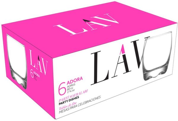 Pohár Adora, LAV, sklenený, na likér/destilát, 80 ml, 49x61 mm, bal. 6 ks – Obrázok 2