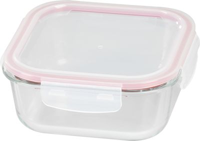 Dóza MagicHome, štvorcová, 1200 ml, s vekom, Clip, sklenená – Obrázok 4