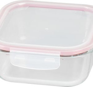 Dóza MagicHome, štvorcová, 1200 ml, s vekom, Clip, sklenená