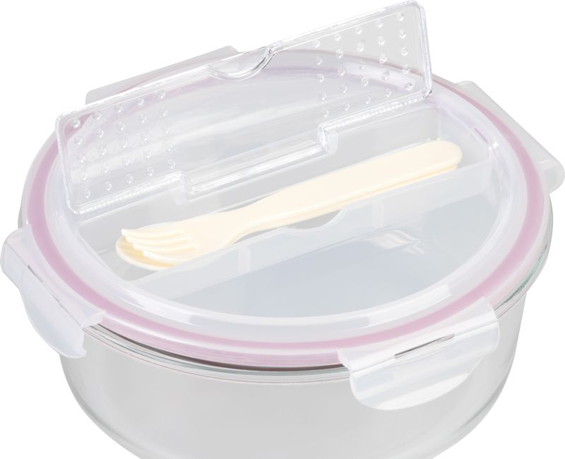 Dóza MagicHome, okrúhla, 1200 ml, s vekom, s príborom, Clip – Obrázok 4