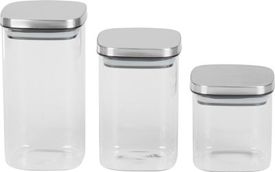 Nádoba MagicHome, sada 3 ks, 800/1100/1500 ml, sklenená, s nerezovým uzáverom – Obrázok 3