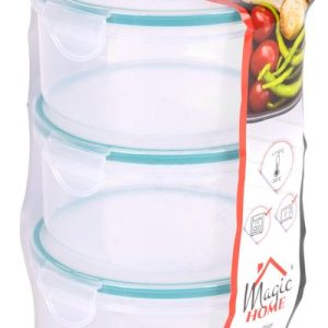 Dóza MagicHome Lunchbox set YH001, sada 3 ks, 800 ml, okrúhla, Clip